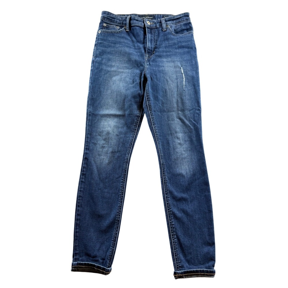 Lucky Brand Jeans Women 8/29 Blue High Rise Skinny Distressed  29x26